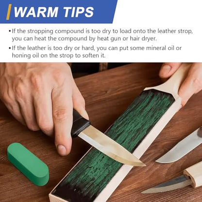 SCOTTCHEN Stropping Compound, 7.4 Oz. Fine Green Buffing Polishing Compound, Leather Strop Compound, Honing Compound for Knife Polishing-3Pack - size: 7.4 Oz. - Fine Green