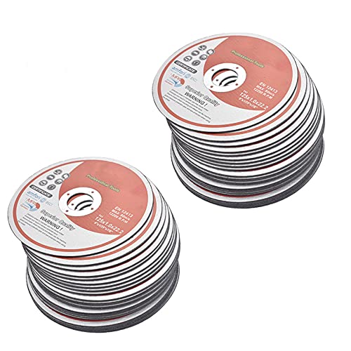 ALL-CARB 50 Pack 5 Inch x 0.040 Inch x 7/8 Inch Cutting Wheel Metal and Stainless Steel Cut Off Wheels Thin Metal Cutting Disc Fit for Angle Grinders - size: 5x0.040x7/8