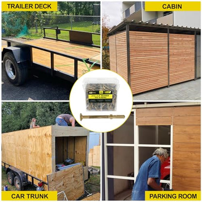 #12 x 2-1/2 Self-Tapping Trailer Deck Screws,550PcsT25 Star Bits Screws - color: Gold, size: #12 x 2-1/2in 550pcs