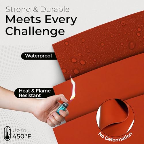 Exactly Rubber - Commercial Grade Silicone Sheet, 60A Durometer Silicone Mat, -80 to 450°F Temperature Resistant Rubber Mat, Rubber Sheet with 350% Elongation, Made in The USA, 1/16 x 9" x 12", Red - color: Red, size: 1/16 x 9 x 12