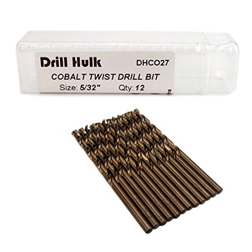 5/32-Inch Cobalt Steel M35 Jobber Length Twist Drill Bits, Pack of 12 - size: 5/32 in