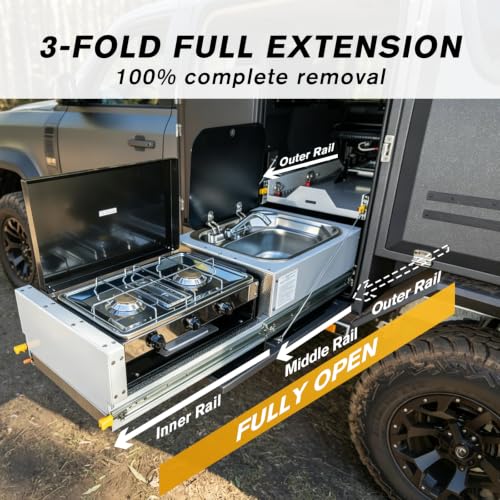 YENUO Locking Heavy Duty Drawer Slides Full Extension 12–60 Inch 500 LB - size: 12 Inch, style: Load:500 lb (With lock) -W:76mm