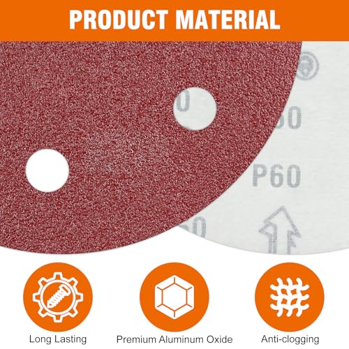 30 PCS 9 Inch Drywall Sanding Discs 320 Grit 6 Hole - color: 6 Hole, size: Grit 320