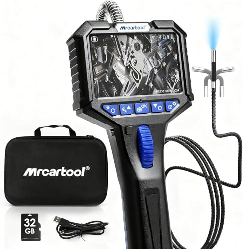 MRCARTOOL 2-Way Articulating Borescope,4X Zoom 6.2mm Probe for Auto Engine - size: 2-Way 210°