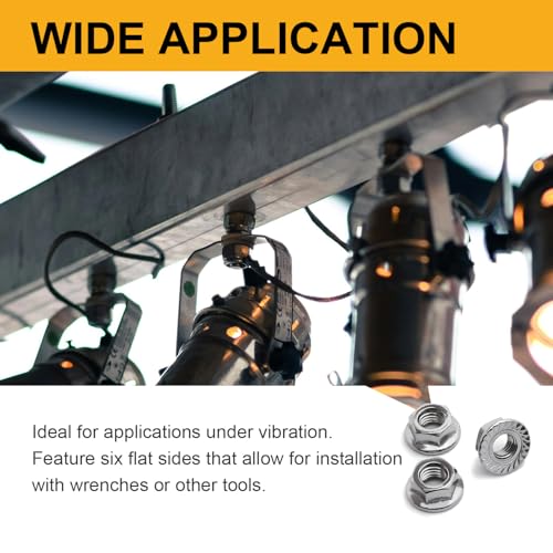 18PCS M10 Serrated Flange Nuts, 304 Stainless Steel Hex Nuts - size: M10-18PCS
