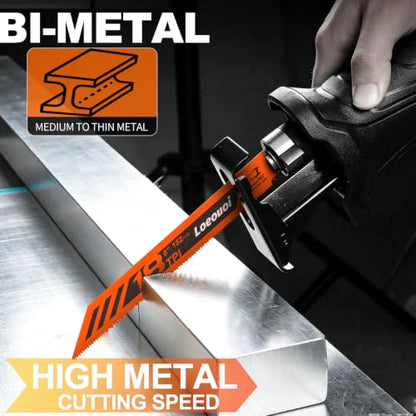10-Piece Reciprocating Saw Blades, 6 & 8 Inch Wood & Metal Cutting