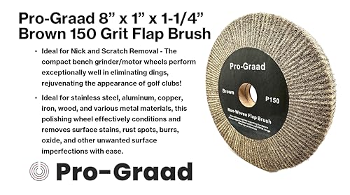 Cut & Polish Flap Brush Wheel 8" x 1", P150 Brown, 1 Pack - style: 8" x 1" x 1-1/4" Brown