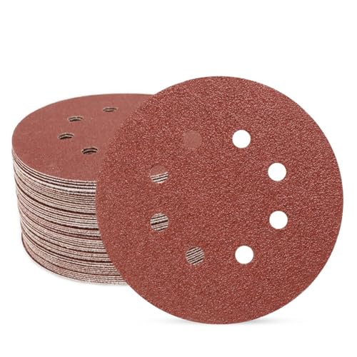50 PCS 5 Inch 8 Hole Hook and Loop Sanding Discs 40 Grit - style: 40 Grit,50-Pack