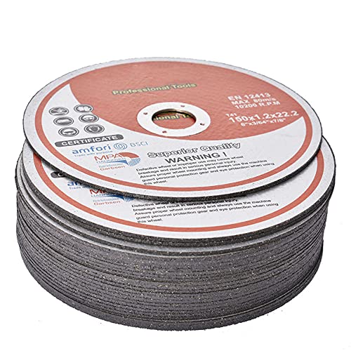 ALL-CARB 50 Pack 6 Inch x 0.045 Inch x 7/8 Inch Cutting Wheel Metal and Stainless Steel Cut Off Wheels Thin Metal Cutting Disc Fit for Angle Grinders - size: 6x0.045x7/8