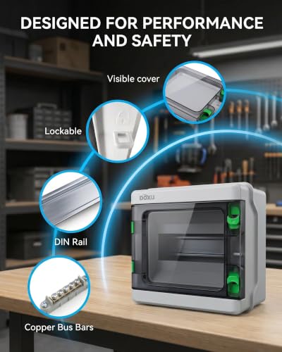 Circuit Breaker Box, IP66 Distribution Protection Box (HA-8 Way-H) - size: HA-8- 8.6x7.9x4.1 INCH