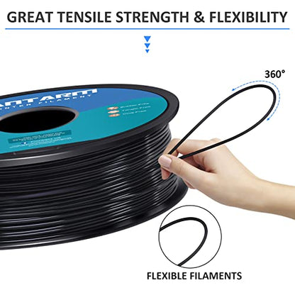 GIANTARM 95A TPU 3D Printer Filament 1.75mm, 1kg Spool, Black, +/- 0.03mm - color: Tpu-black