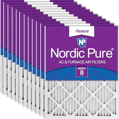 Nordic Pure 20x24x1 Pleated MERV 8 Air Filters 12 Pack - style: MERV 8