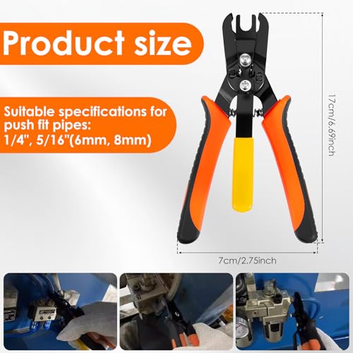 1/4" 5/16"(6mm 8mm) Air Line Pliers Push to Connect Fitting Disconnect Tool, Quick Connect Air Hose Removal Tool for RO Water Line, Beer Line & Pneumatic Push-Fit Fittings - color: 1/4" & 5/16" (6,8mm)