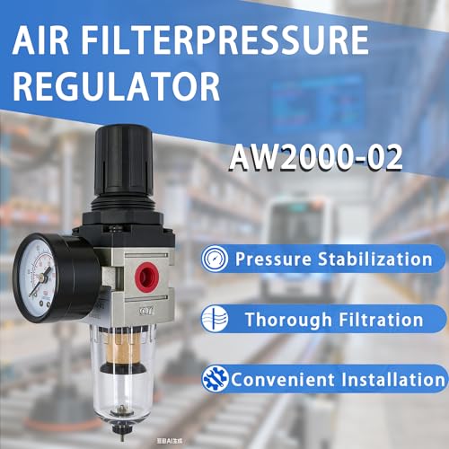 LTPC 1/4" NPT Compressed Air Filter Regulator Combo Piggyback(AW2000-02)