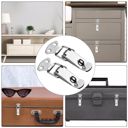 10 PCS Spring Loaded Toggle Latch, Small Spring Toggle Lock, Box Closure, Cap Lock for Toolbox Drawer Chest Case Cabinet