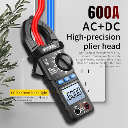 6000 Counts Digital Clamp Meter, 35mm Jaws NCV AC DC Current Voltage Tester - style: 6000 Counts Professional