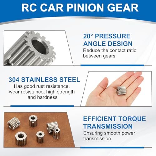 uxcell 1 Mod 16T Spur Gear 8mm Bore, 304 Stainless Steel Pinion Gear - size: 1 Mod 16T, 8mm