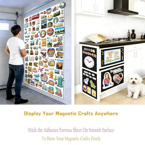 6 Pack, White Adhesive Metal Sheets-8.5” x 12.3”, Ferrous Sheet for Magnets Receptive, 40 Mil Thin Flexible Rubber Steel, Magnetic Miniatures Organization – Fits Standard US Really Useful Box - size: 8.5"X12.3"-6 Pcs, White