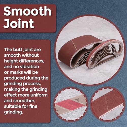 20 Pcs Sanding Belts 1/2 x 18 Inch 60 Grit Aluminum Oxide - size: 1/2 x 18 Inch(60 Grit)
