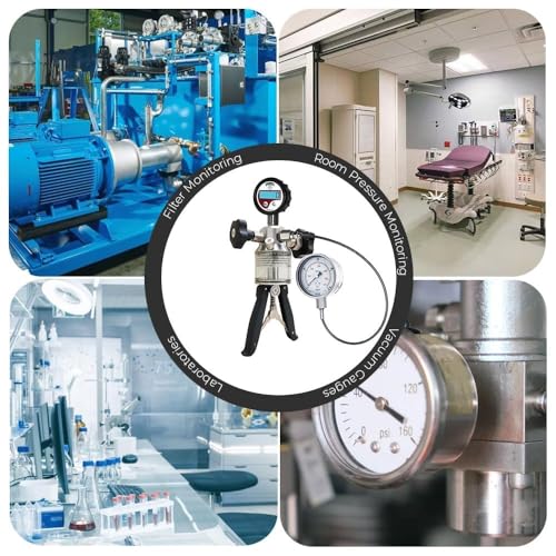High Pressure Hydralic Hand Pump Calibrator for Field Calibration,Calibration Labs (Range: 0 to 10152 PSI) with Pressure Gauge Model: AI-DP1-2300 - size: Pressure Gauge