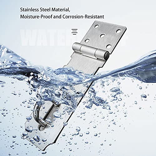 Door Locks Hasp Latch, 5 Inch Stainless Steel Safety Packlock Clasp Hasp Lock Latch, Extra Thick Gate Lock Hasp with Screws Brushed Finish 2 Pack (5inch) - color: Silver, size: Straight 5 Inch