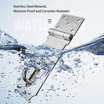 Door Locks Hasp Latch, 5 Inch Stainless Steel Safety Packlock Clasp Hasp Lock Latch, Extra Thick Gate Lock Hasp with Screws Brushed Finish 2 Pack (5inch) - color: Silver, size: Straight 5 Inch