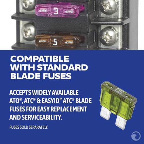Blue Sea Systems ST Blade Fuse Block 6 Independent Circuits with Cover, 100 Amps, 5035 - color: With cover, style: 6 Circuit Independent