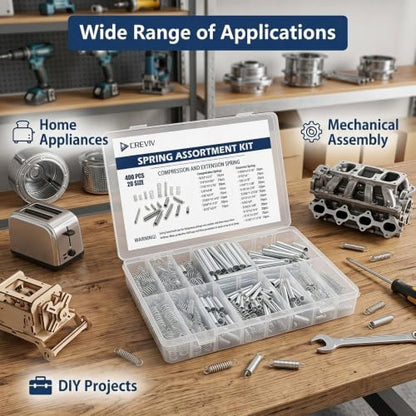 400pcs Spring Assortment Kit-20 Sizes Compression & Extension Spring Set