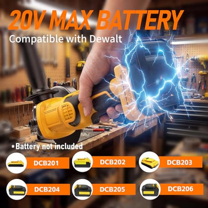 Cordless Angle Grinder Fit for Dewalt 20V Max Battery (Yellow and Black)