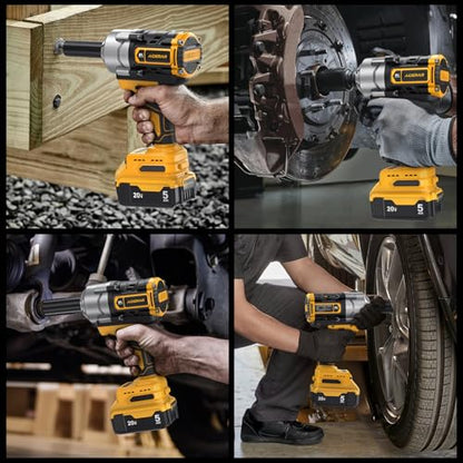 Impact Wrench for DeWalt Battery 1328Ft-Lbs (1800N.m) Impact Driver - color: Yellow+1328ft-lbs