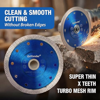 GoYonder 5pcs 5" Grinder Blades Tile Blade, Diamond Saw Blade for Cutting Porcelain Tiles Granite, 115mm Tile Cutting Blade for Angle Grinder - size: 5"-5 PCS