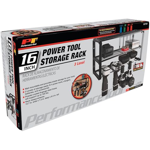Performance Tool W7701 16 in. 3 Tier Power Tool Organizer Wall Mount - style: 16" Power Tool Storage Rack
