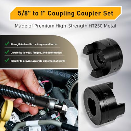 5/8" to 1" L095 Flexible L-Jaw Coupling Log Splitter Pump Coupler
