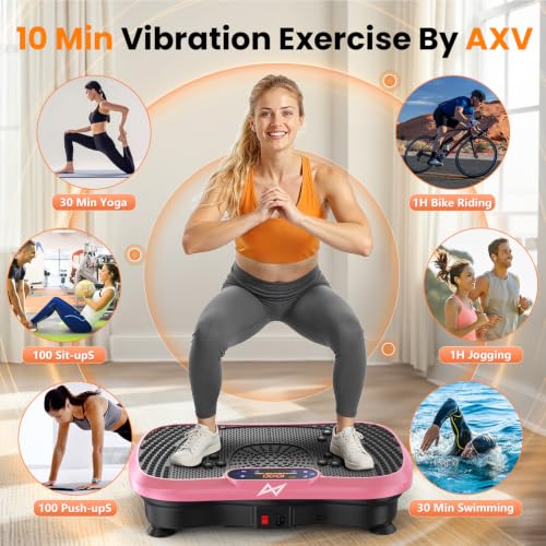 AXV Vibration Plate Exercise Machine Fitness Platform Body Vibrating Board - color: BT.PRO.PINK
