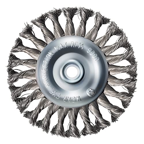 Mercer Industries 184010 - 6" x 1/2" x 1/2", 5/8" Knot Wire Wheel, .014 Carbon Steel Wire - size: 6" x 1/2" x (1/2", 5/8"), style: Knot Wire Wheel