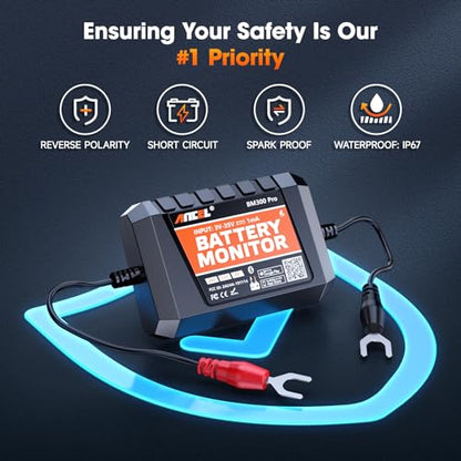ANCEL BM300 Pro Bluetooth Battery Monitor for 6V, 12V and 24V Systems - color: Orange