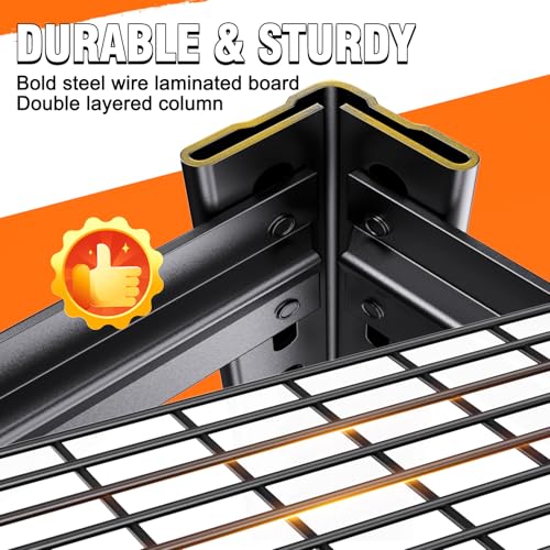 Set of 5 Garage Shelving-3000 lbs 5 Tier Storage Shelves,Adjustable Heavy Duty Metal Shelving Unit and Storage Large Wire Rack,Utility Steel Shelf for Warehouse Industrial Pantry Basement -78"x46"x20" - size: 46"Wx19.7"Dx78"H