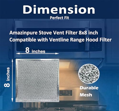 2X 8x8 inches Range Hood Exhaust Filter for Ventline BCC024600