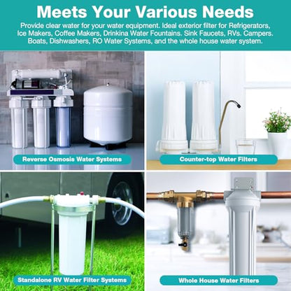 SimPure 5 Micron 10" x 2.5" Whole House CTO Carbon Sediment Water Filter - size: 24 Count, style: Carbon
