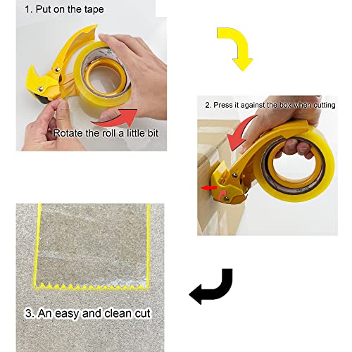 【Upgraded】 PROSUN Blade Safety Cover 2 Inch Professional Packing Tape Dispenser Packaging Metal Handheld Tape Gun Sealing Cutter TG11