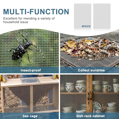 6 Pack Stainless Steel Wire Mesh Screen 11.8 x 8.2 inch Metal Mesh Screen