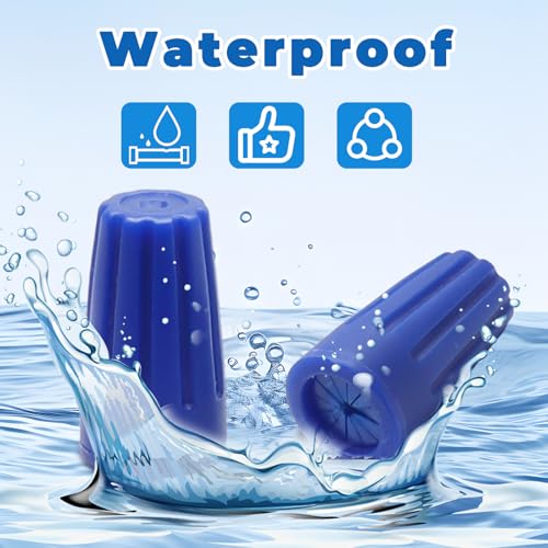 30 Pcs Waterproof Connector, 22-12 AWG Gel-Sealed, Blue - color: Blue