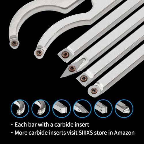6PCS Full Size Carbide Wood Lathe Turning Tools Set with Rubber Grip
