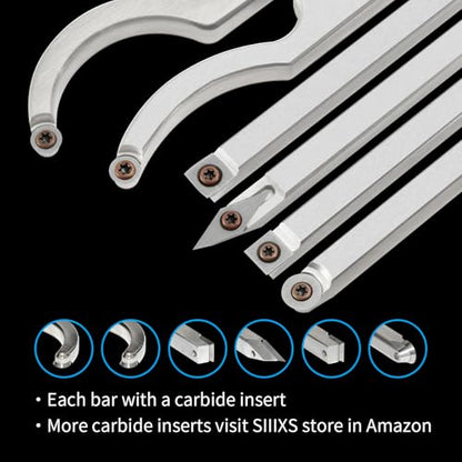 6PCS Full Size Carbide Wood Lathe Turning Tools Set with Rubber Grip