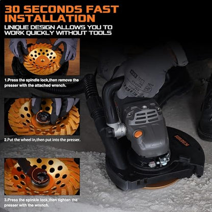 KSEIBI 711985 Concrete Grinder 7 Inch Angle Grinder Kit - style: 15Amps Grinder
