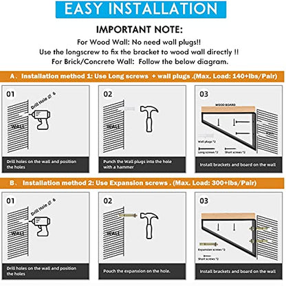 4PCS Heavy Duty Shelf Brackets,8" Metal Wall Steel Triangle Bracket - size: 4 PCS