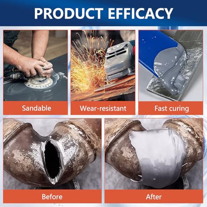 Strong Foundry Glue, Metal Repair Glue,High Temperature Resistant Casting Repair, Magic Welding Glues Premium Liquid Welding Filler for Metal Defects and Repairs(2Pcs-85ml)