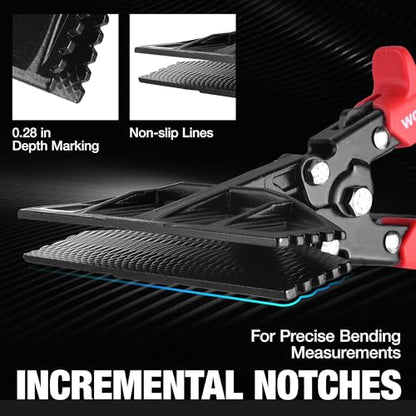 WORKPRO Hand Seamer Tool, 6-Inch Sheet Metal Bender, Heavy-Duty Steel Sheet Metal Brake Pliers for Bending, Seaming, Flattening with Ergonomic Handle and Smooth Jaw - size: 6 Inch
