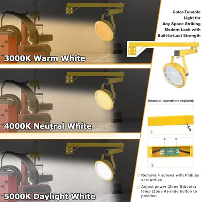 LED Loading Dock Light with 43" Adjustable Swing Arm, 30W/50W Selectable, 5500LM 3CCT (3000K/4000K/5000K), IP65 Waterproof, 360° Rotatable Work Light for Warehouse, Trailer, Garage, 100–277V ETL