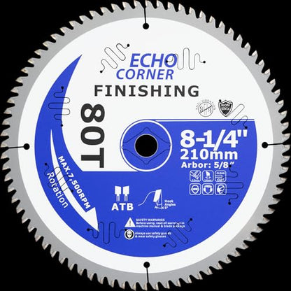 8-1/4" Fine Finish Wood Cutting Circular/Table Saw Blade, Thin Kerf 80T - style: 80T Wood Finishing